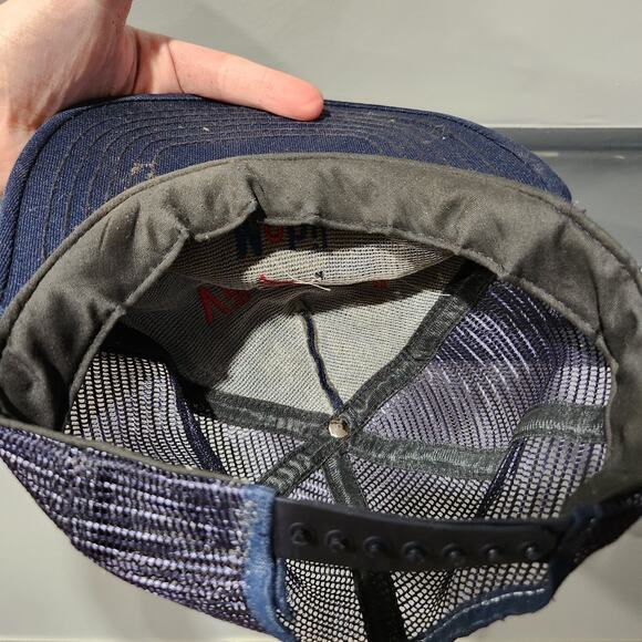 VTG 80s Village Oil Mobil Gas Pegasus 1980s Snapback Mesh Trucker Hat Cap USA - Picture 12 of 15